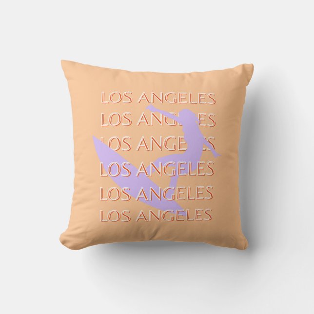 Los Angeles Travel Art, California, Travel Art Throw Pillow (Front)
