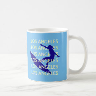 Los Angeles Travel Art, California, Travel, Blue Coffee Mug