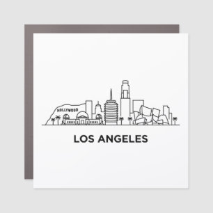 Los Angeles Travel Skyline Minimalist Line Art Car Magnet