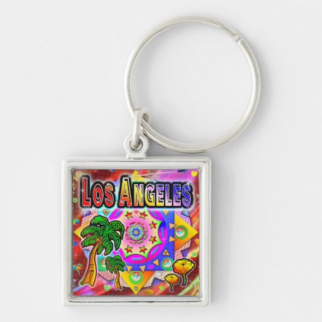 Los Angeles Tropical Friends Keychain (Front)