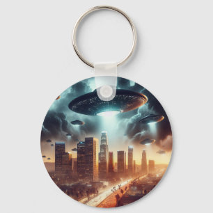 Los Angeles UFO Invasion Keychain