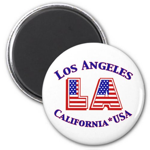 Los Angeles USA Patriotic Logo Magnet