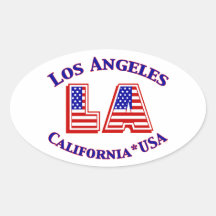 Los Angeles USA Patriotic Oval Logo