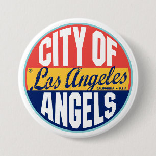 Los Angeles Vintage Label Button
