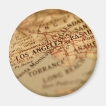 LOS ANGELES Vintage Map Magnet