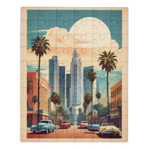 Los Angeles vintage poster Jigsaw Puzzle