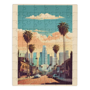 Los Angeles vintage poster Jigsaw Puzzle