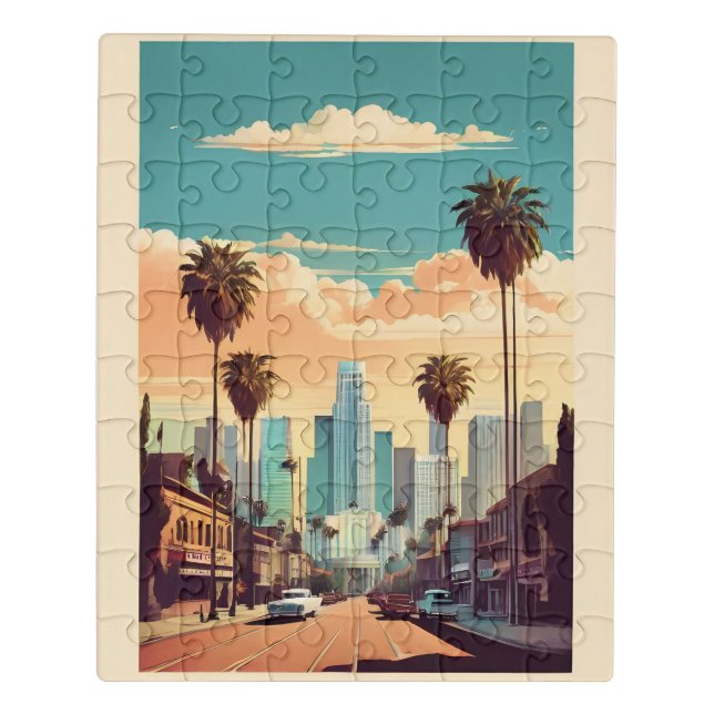 Los Angeles vintage poster Jigsaw Puzzle (Puzzle Vertical)