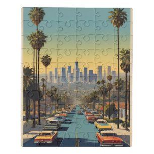 Los Angeles vintage poster Jigsaw Puzzle