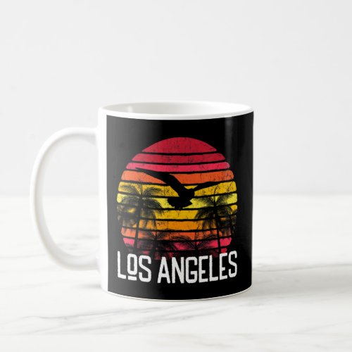 Los Angeles Vintage Retro Beach Palm Tree Surf Swi Coffee Mug