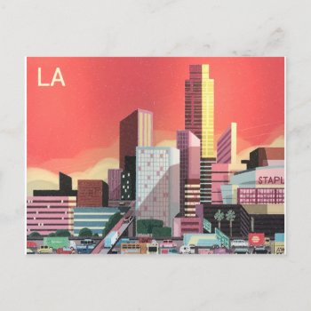 Los Angeles Vintage Travel Postcard by ProfessionalDesigner at Zazzle
