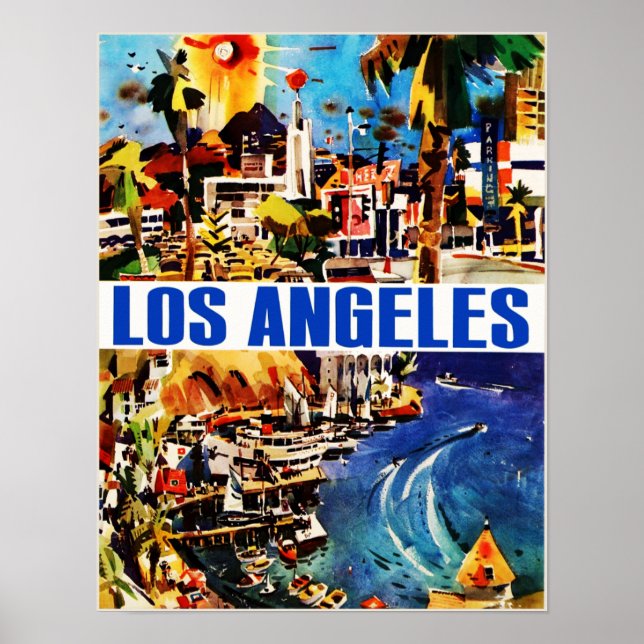 Los Angeles vintage travel poster (Front)