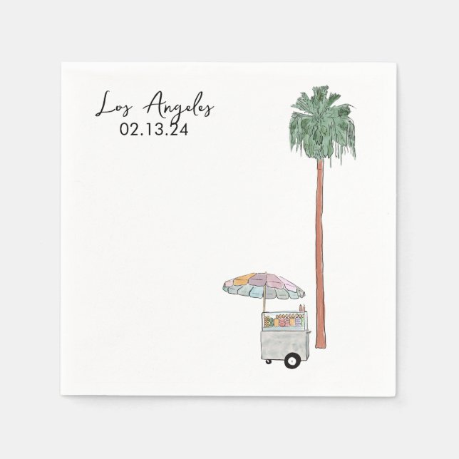 Los Angeles watercolor  Napkins (Front)