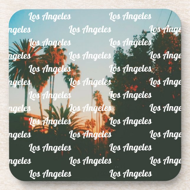 Los Angeles, West Hollywood Travel Souvenir Beverage Coaster (Front)