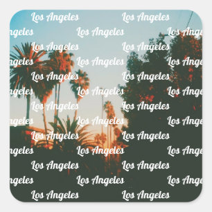Los Angeles, West Hollywood Travel Souvenir Square Sticker