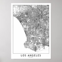 Los Angeles White Map