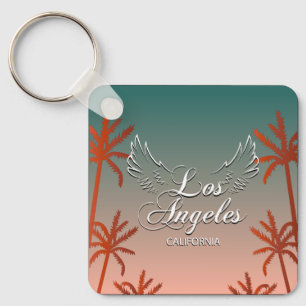 Los Angeles Word Art City Sign Keychain