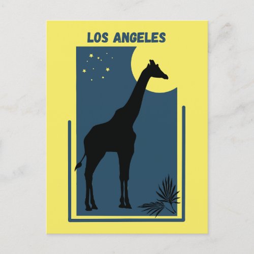 Los Angeles Zoo California Vintage Giraffe Postcard