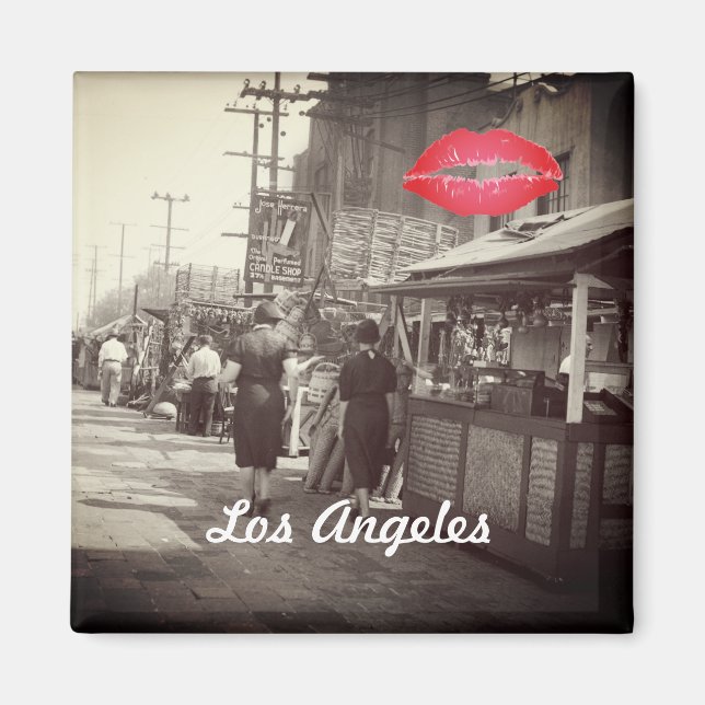Los Angles California 1935 Olivera Street Photo Magnet (Front)