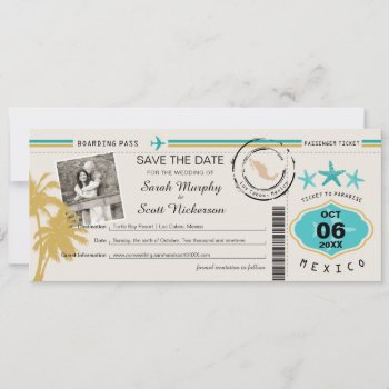 Los Cabos Mexico Save The Date Boarding Pass by labellarue at Zazzle