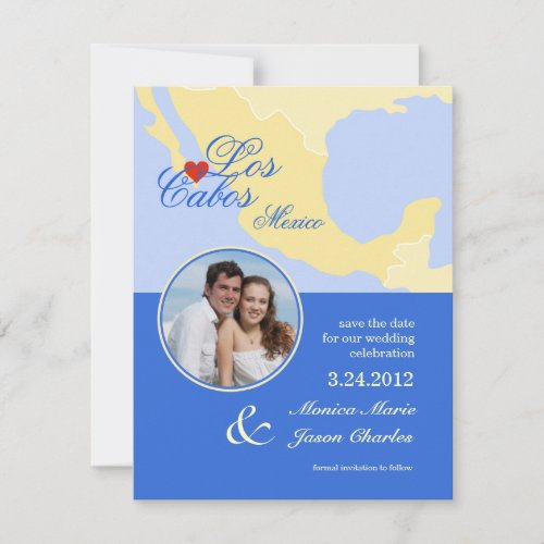 Los Cabos Mexico Save the Date Photo Announcement