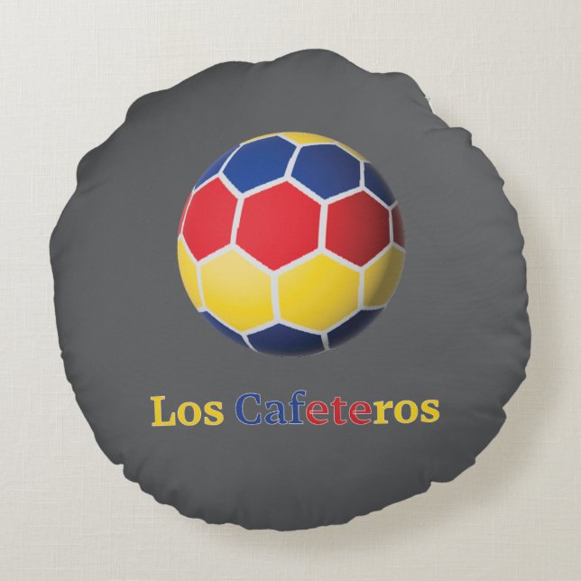 Los Cafeteros Round Pillow (Back)