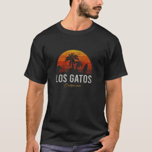 Los Gatos California Retro Surfer Vintage Beach T-Shirt