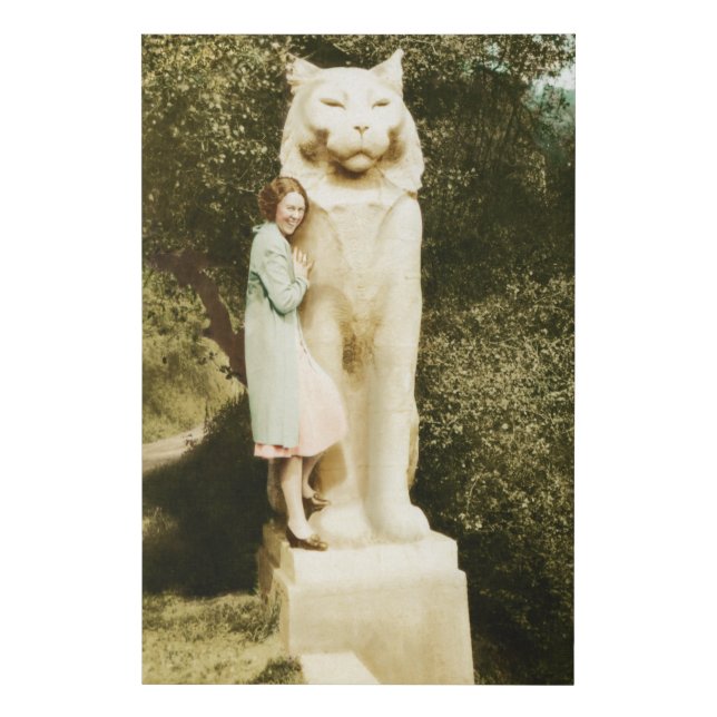 Los Gatos Cat Scupture 1930 Vintage Canvas Print (Front)