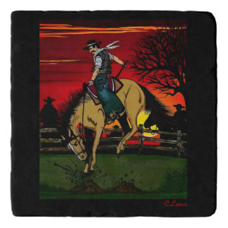 "Los Gauchos" Sandstone Coaster/"The Cowboys" Trivet
