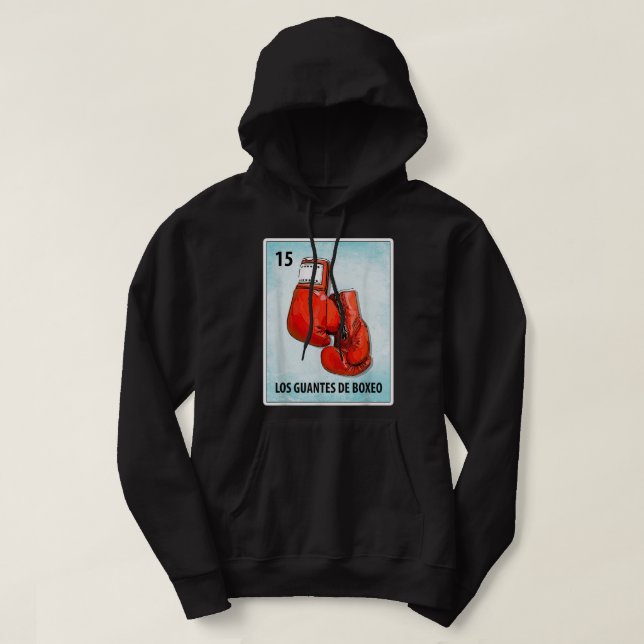 Los Guantes De Boxeo Mexican Boxing Gloves Cards 6 Hoodie (Design Front)