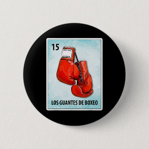 Los Guantes De Boxeo Mexican Boxing Gloves Cards Button