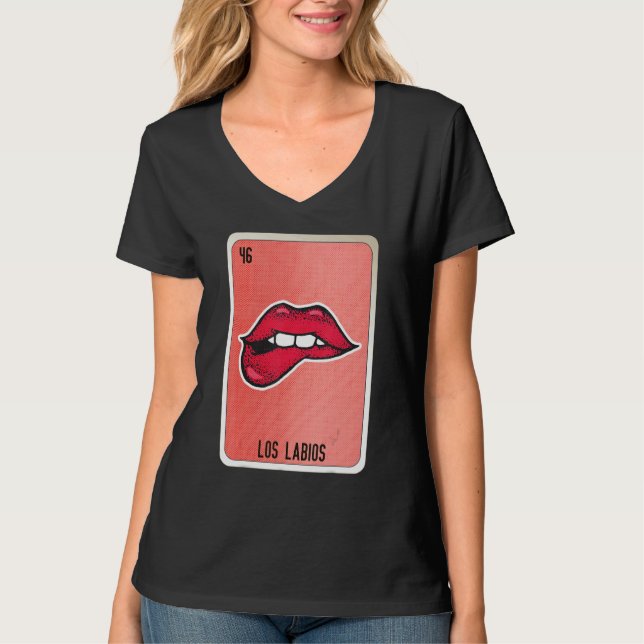Los Labios Mexican Slang Lottery Bingo Cards T-Shirt (Front)