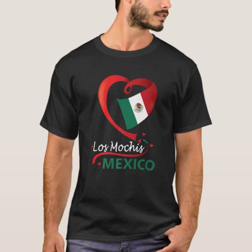 Los Mochis Sinaloa Mexico Heart Flag Mexicana Cora T_Shirt