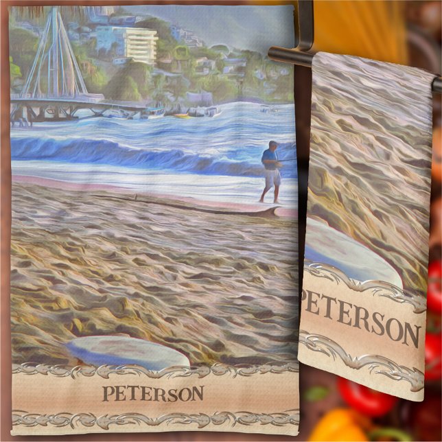 Los Muertos Beach 786 Kitchen Towel (Creator Uploaded)