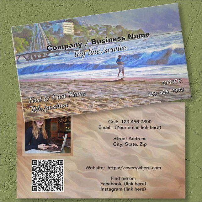 Los Muertos Beach 786 QR Business Card (Creator Uploaded)
