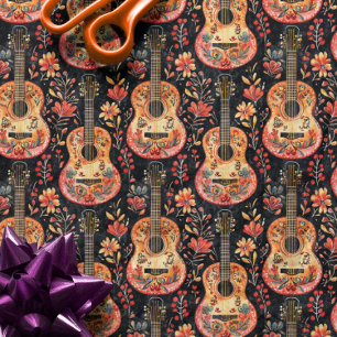 Los Muertos   Floral Day of the Dead Wrapping Paper Sheets