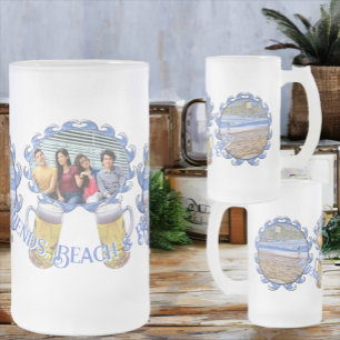 Los Muertos Friends, Beach & Beer 786 Frosted Glass Beer Mug