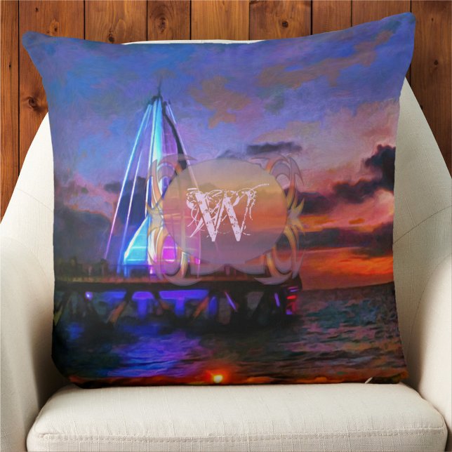 Los Muertos Pier 1182 Throw Pillow (Creator Uploaded)