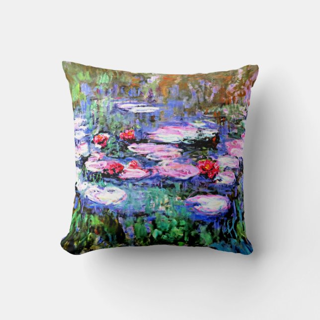 Los Nenufares (water lilies) by Claude Monet, Throw Pillow (Front)