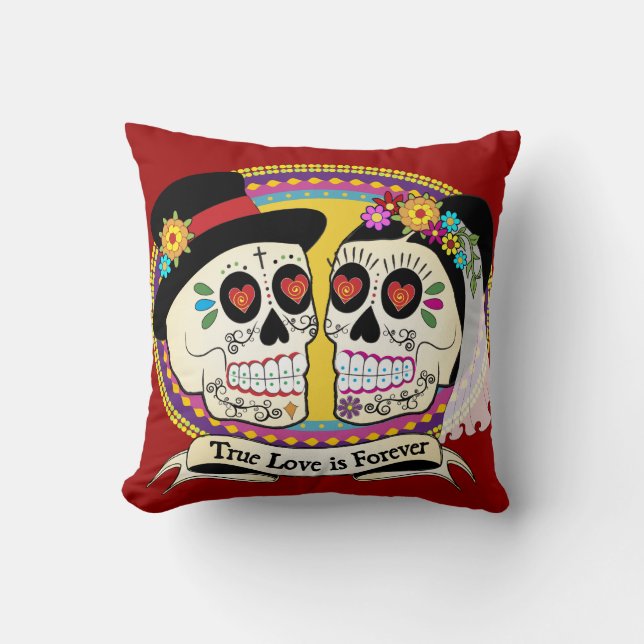 Los Novios (English) Pillow (Front)