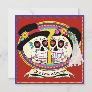 Los Novios Square Wedding Invitation (English)