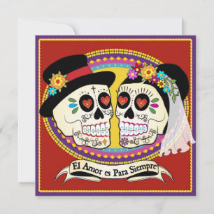 Los Novios Square Wedding Invitation (Spanish)