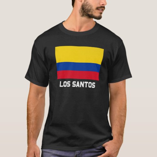 Los Santos Colombia Flag Emblem Escudo Bandera Cre T_Shirt