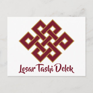 Losar Tashi Delek Happy New Year Endless Knot Postcard