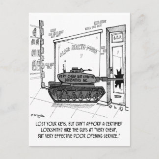 Lose Keys, Use a Tank Postcard