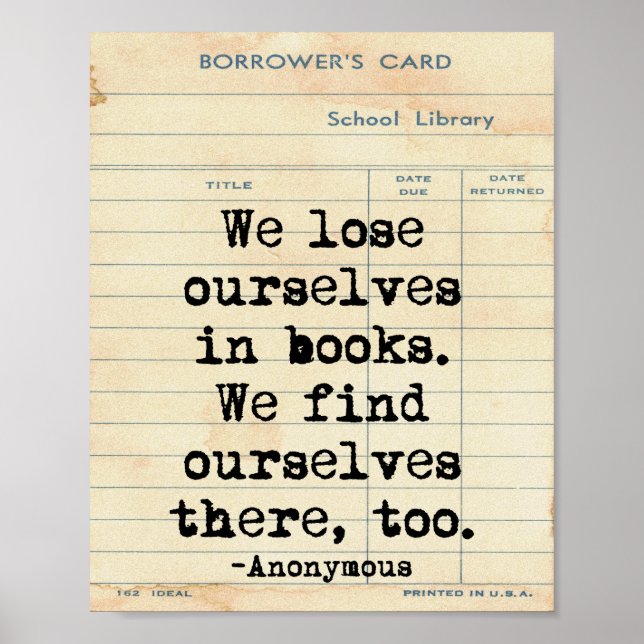 Lose Ourselves in Books Quote Wall Art (Front)