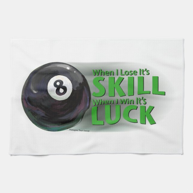 Lose Skill Win Luck 8 Ball Towel (Horizontal)