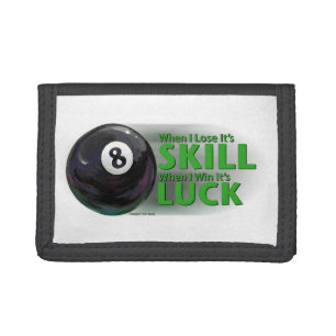 Lose Skill Win Luck 8 Ball Tri-fold Wallet