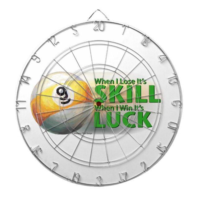 Lose Skill Win Luck 9 Ball Dartboard With Darts (Front)