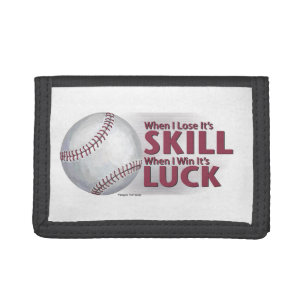 Lose Skill Win Luck Baseball Tri-fold Wallet